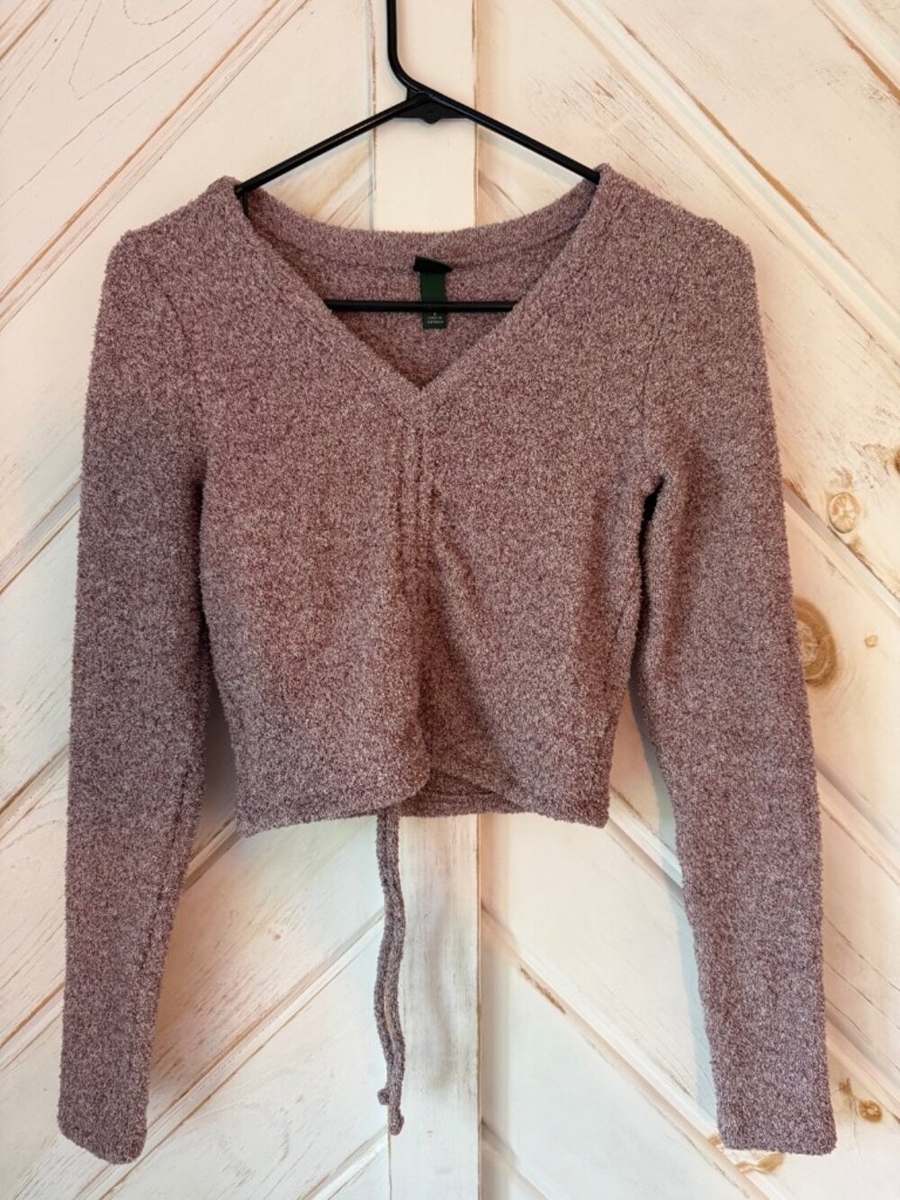 Wild Fable Mauve Fuzzy Wrap Crop Top Womens S